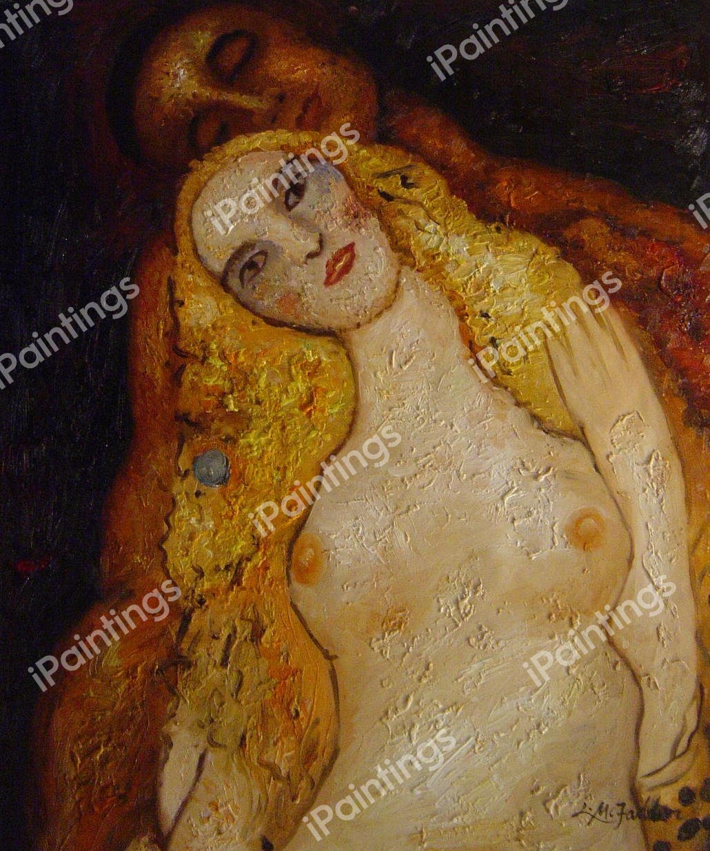 Adam And Eve. The painting by Gustav Klimt