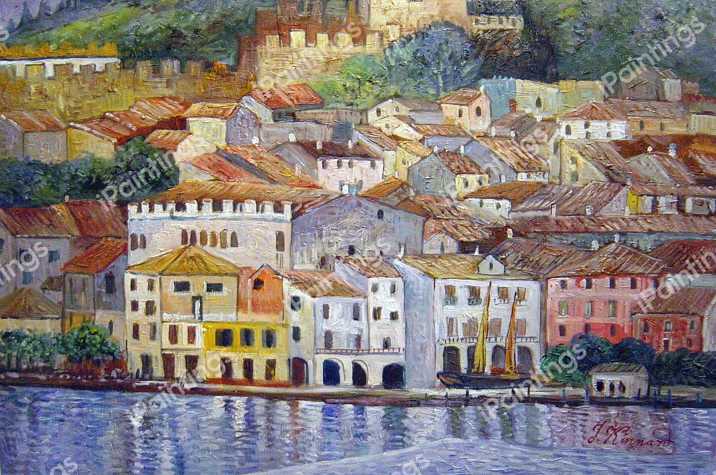 At The Gardasee. The painting by Gustav Klimt