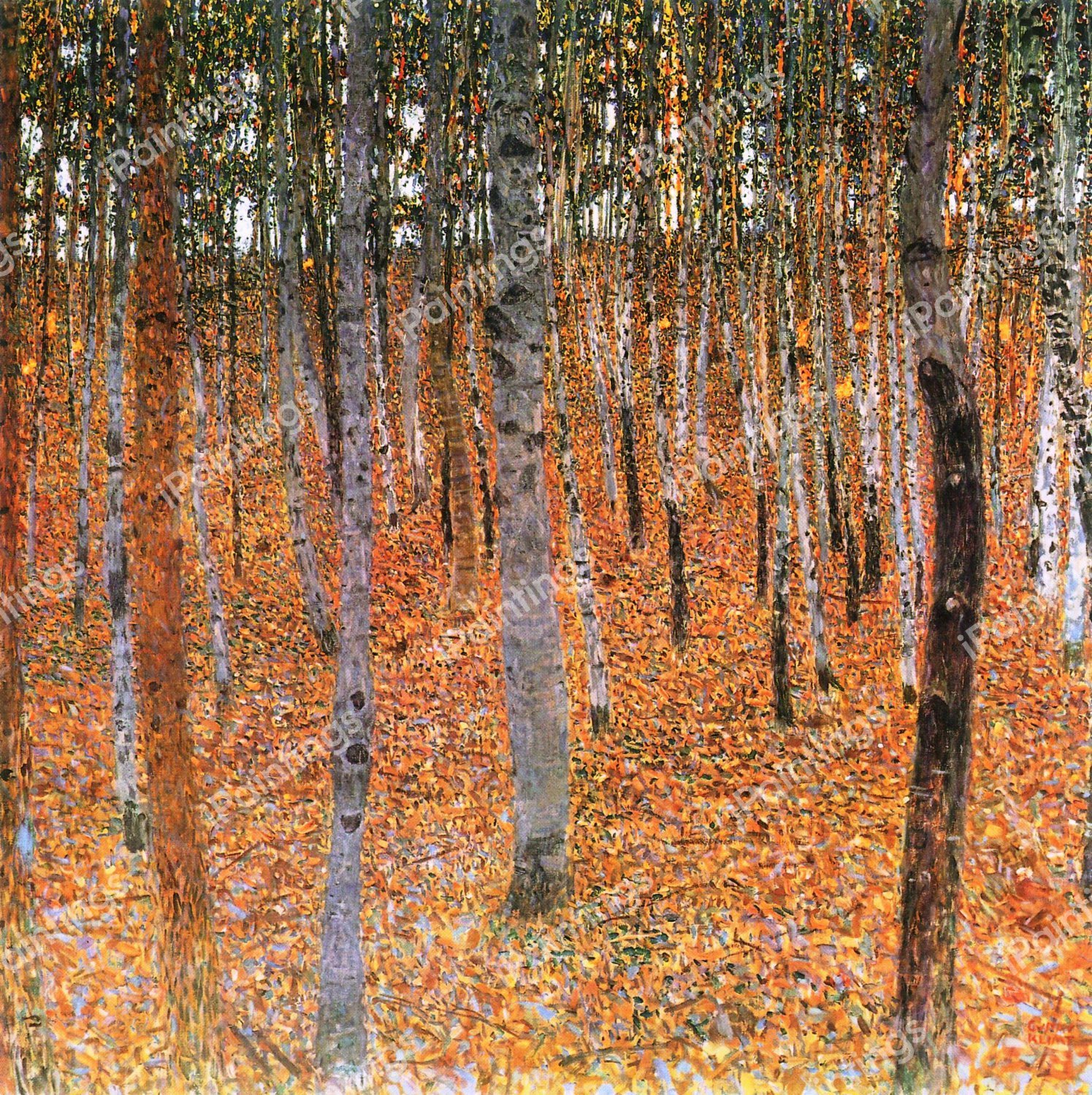 Beech Grove I. The painting by Gustav Klimt