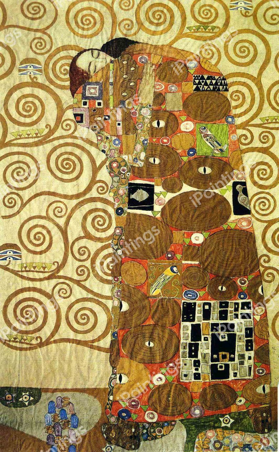 Cartoon for the Frieze of the Villa Stoclet in Brussels (Fulfillment). The painting by Gustav Klimt