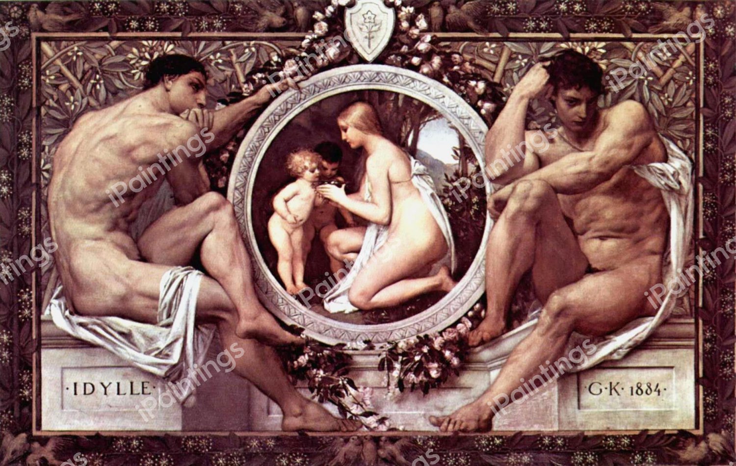 Idylle (Idylls). The painting by Gustav Klimt