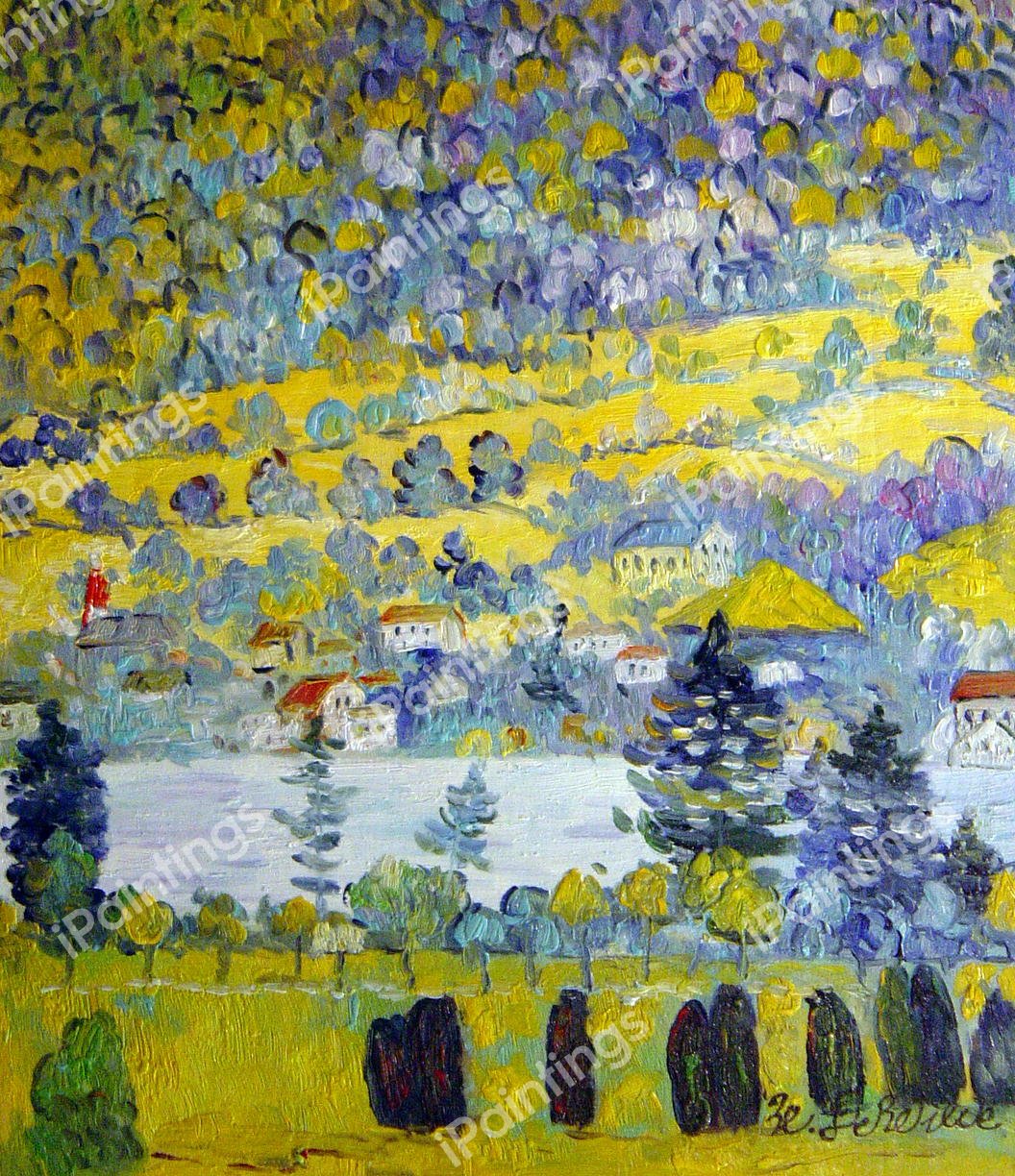 Mountainside In Unterach. The painting by Gustav Klimt