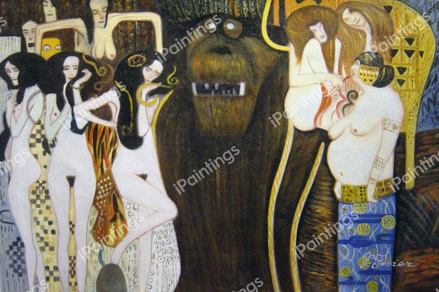 The Beethovenfries. The painting by Gustav Klimt