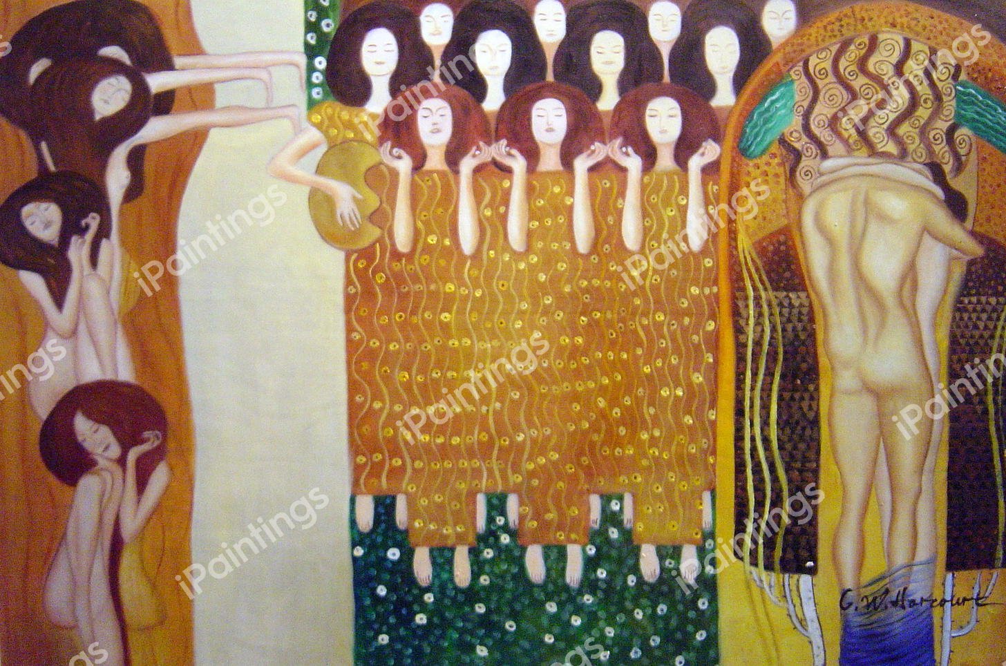 The Final Chorus Of Beethoven&#39s 9th Symphony. The painting by Gustav Klimt