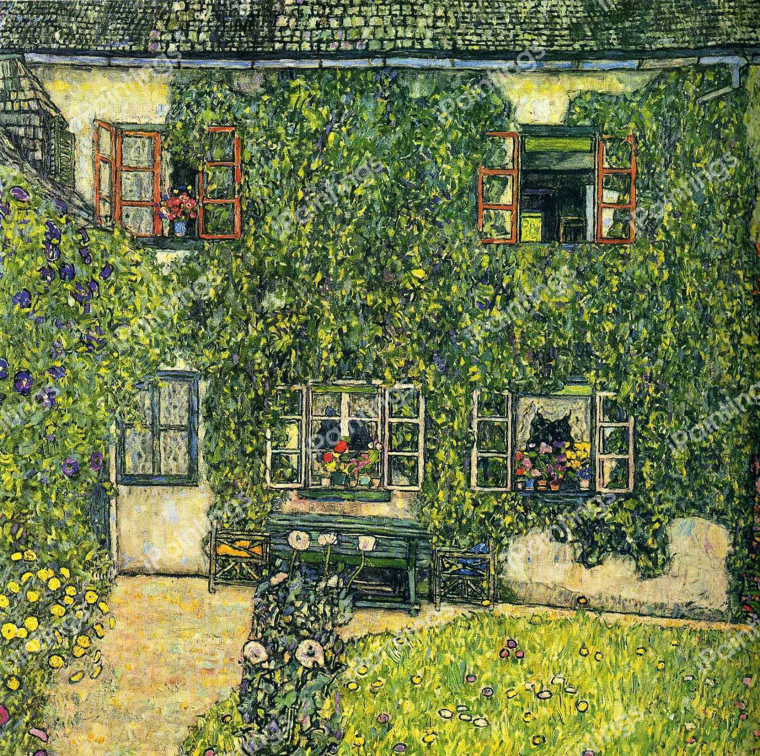 A House of Guardaboschi. The painting by Gustav Klimt