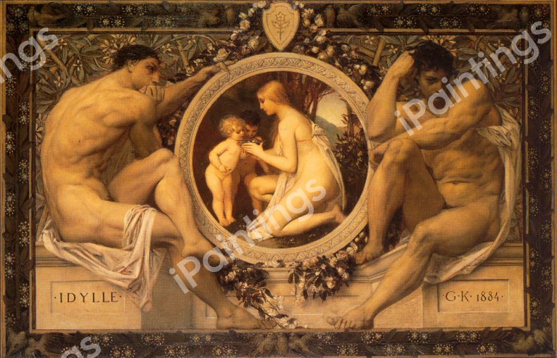 The Idyll. The painting by Gustav Klimt