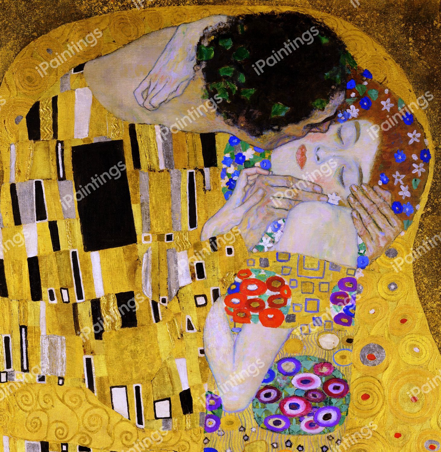The Kiss Detail. The painting by Gustav Klimt