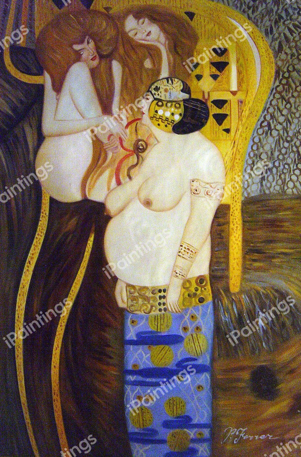 Unchastity, Lust And Gluttony. The painting by Gustav Klimt