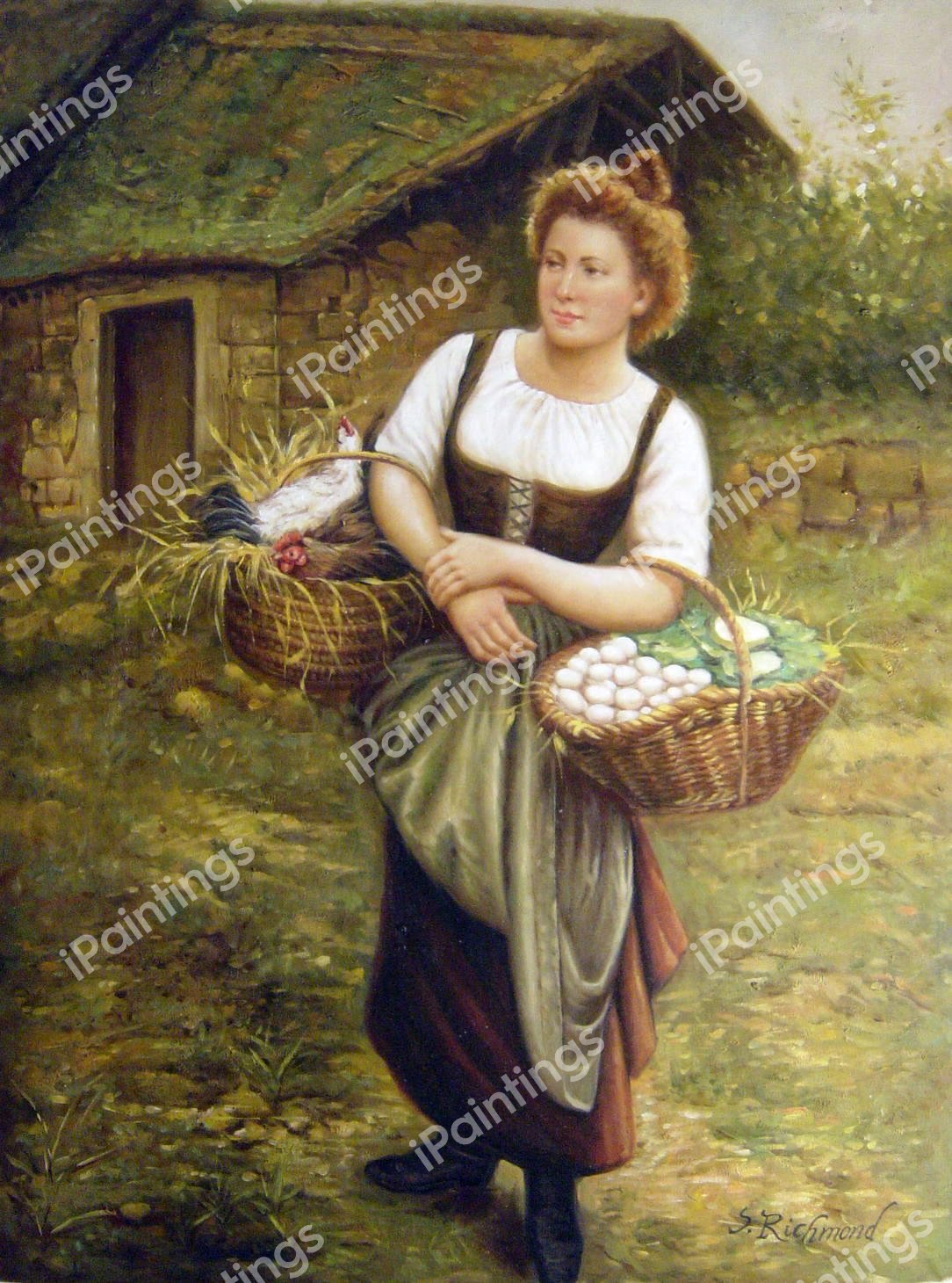 The Farm Girl. The painting by Gustave Boulanger
