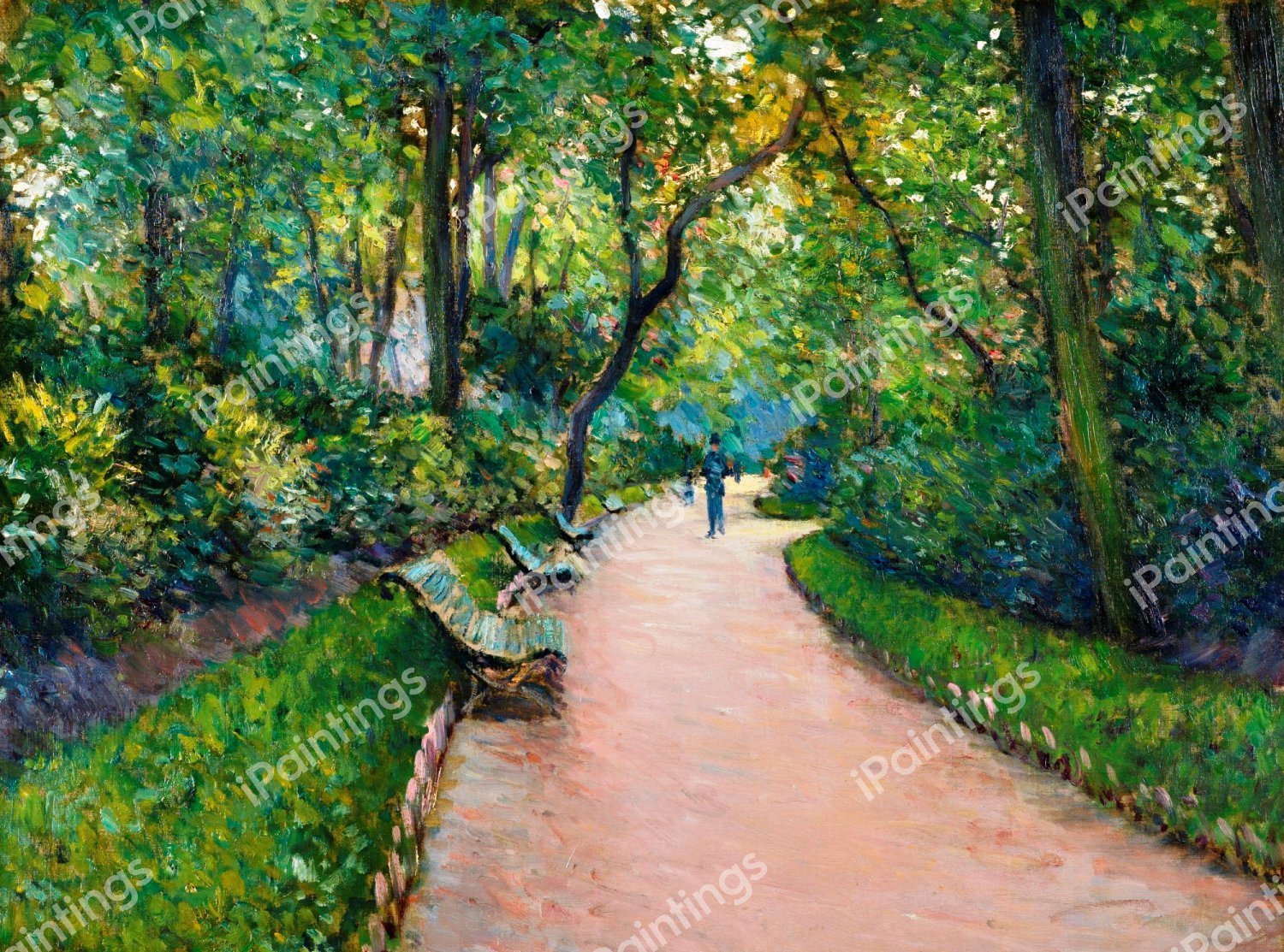 At the Park Monceau. The painting by Gustave Caillebotte