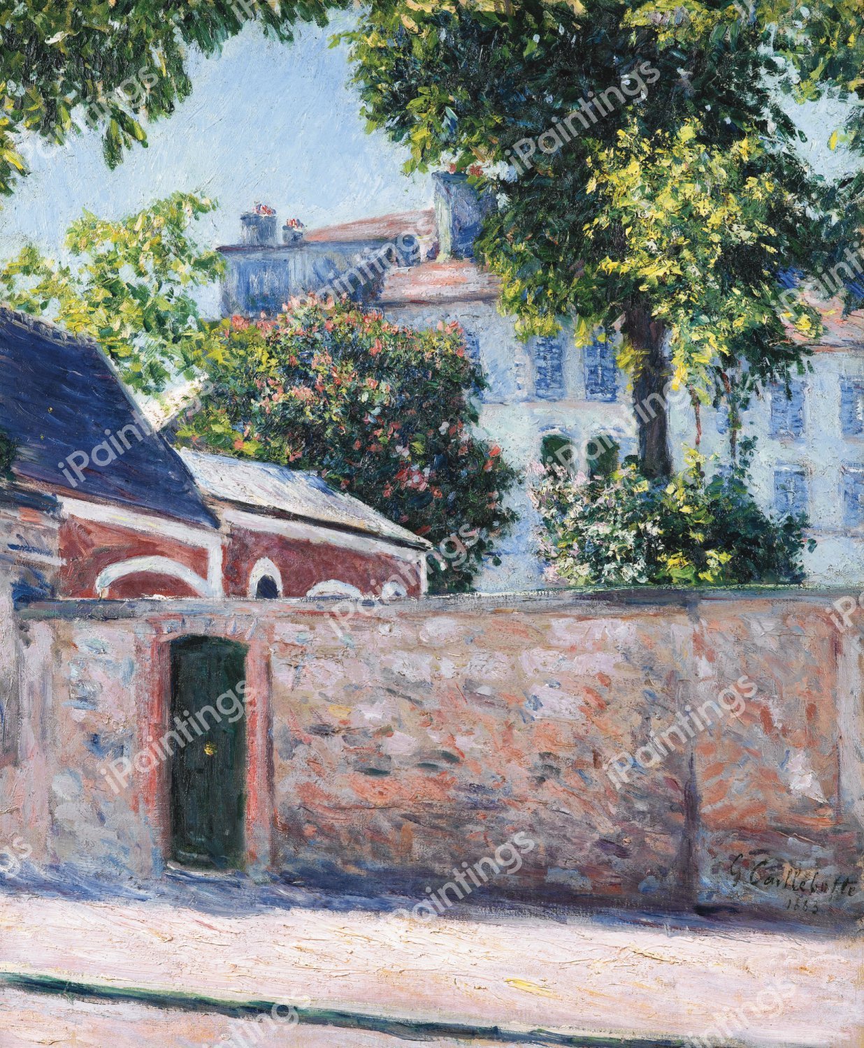 Houses in Argenteuil. The painting by Gustave Caillebotte