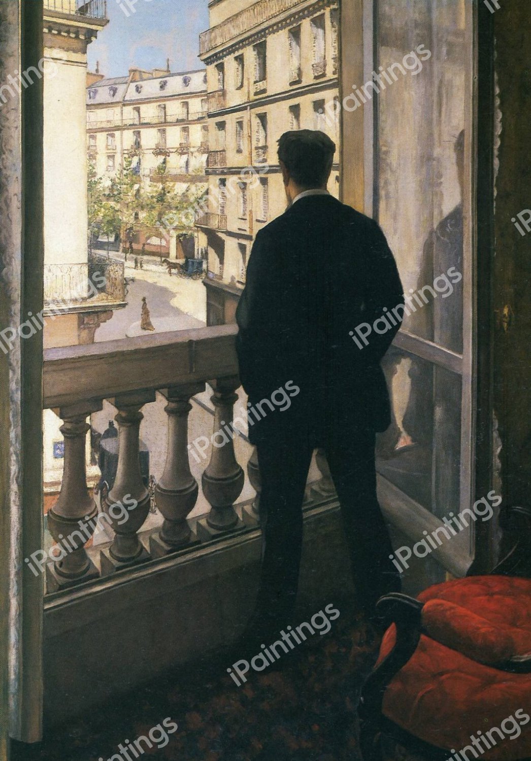 Man at the Window. The painting by Gustave Caillebotte