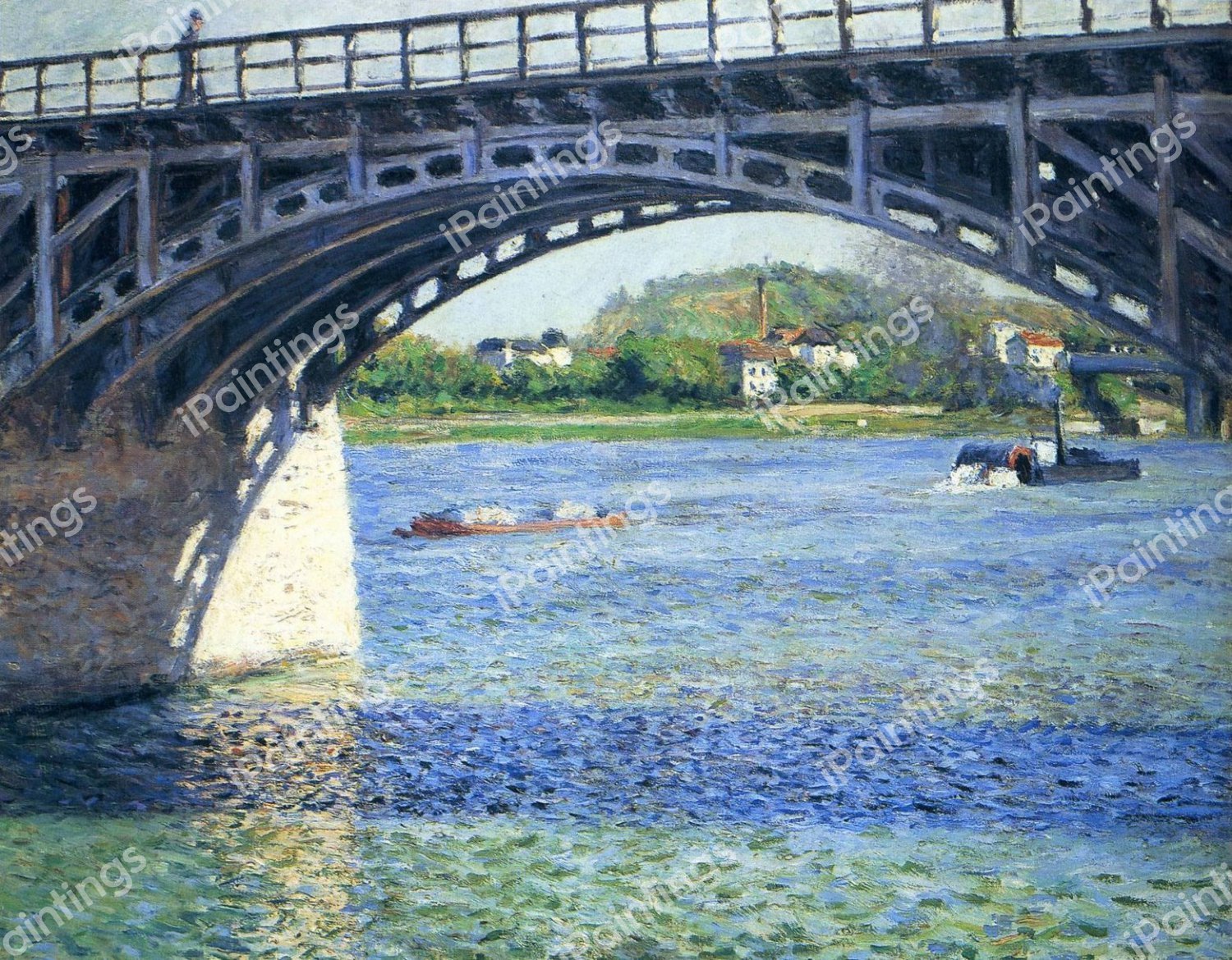 Pont d'Argenteuil, 1885. The painting by Gustave Caillebotte