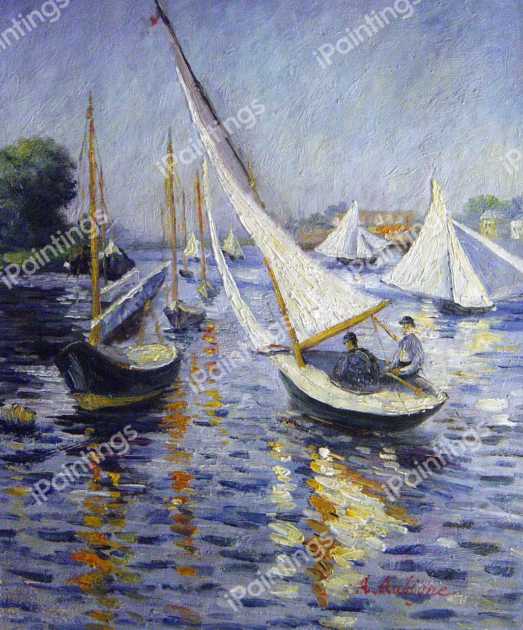 Regatta At Argenteuil. The painting by Gustave Caillebotte