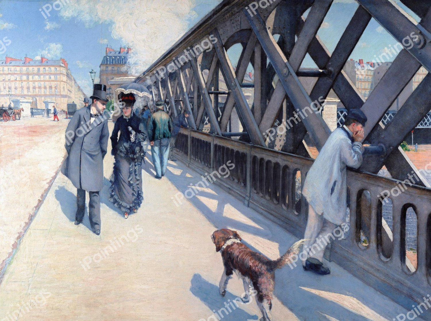 The Bridge of Europe (Le Pont de l'Europe). The painting by Gustave Caillebotte
