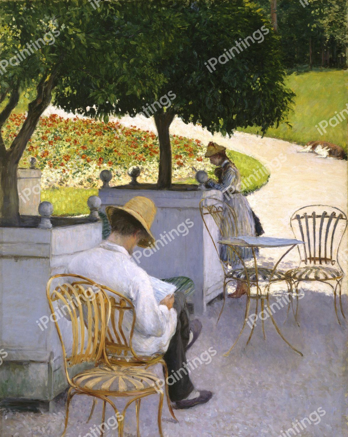 The Orange Trees. The painting by Gustave Caillebotte