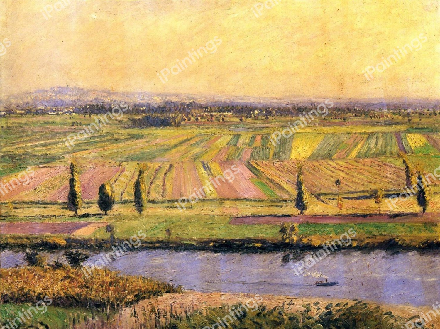 The Plain of Gennevilliers from the Hills of Argenteuil. The painting by Gustave Caillebotte
