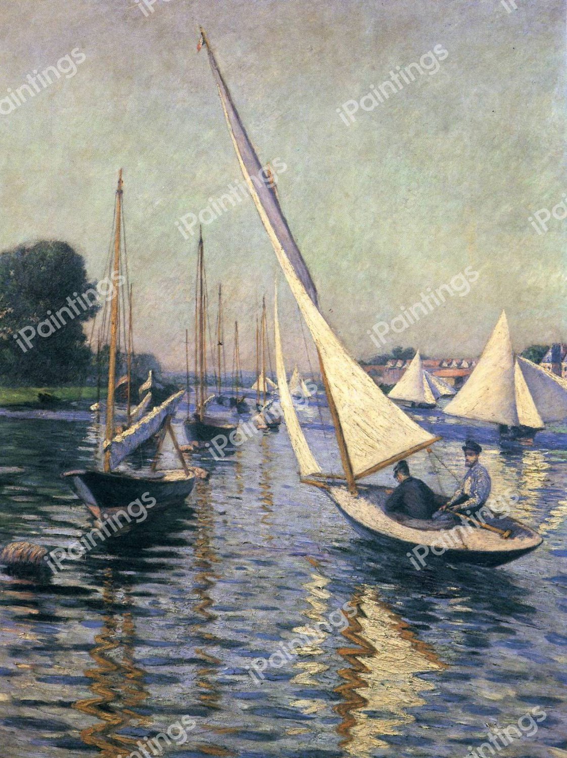 The Regatta at Argenteuil. The painting by Gustave Caillebotte