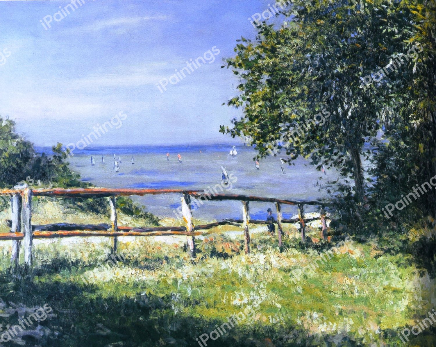 View of the Sea in Trouville. The painting by Gustave Caillebotte