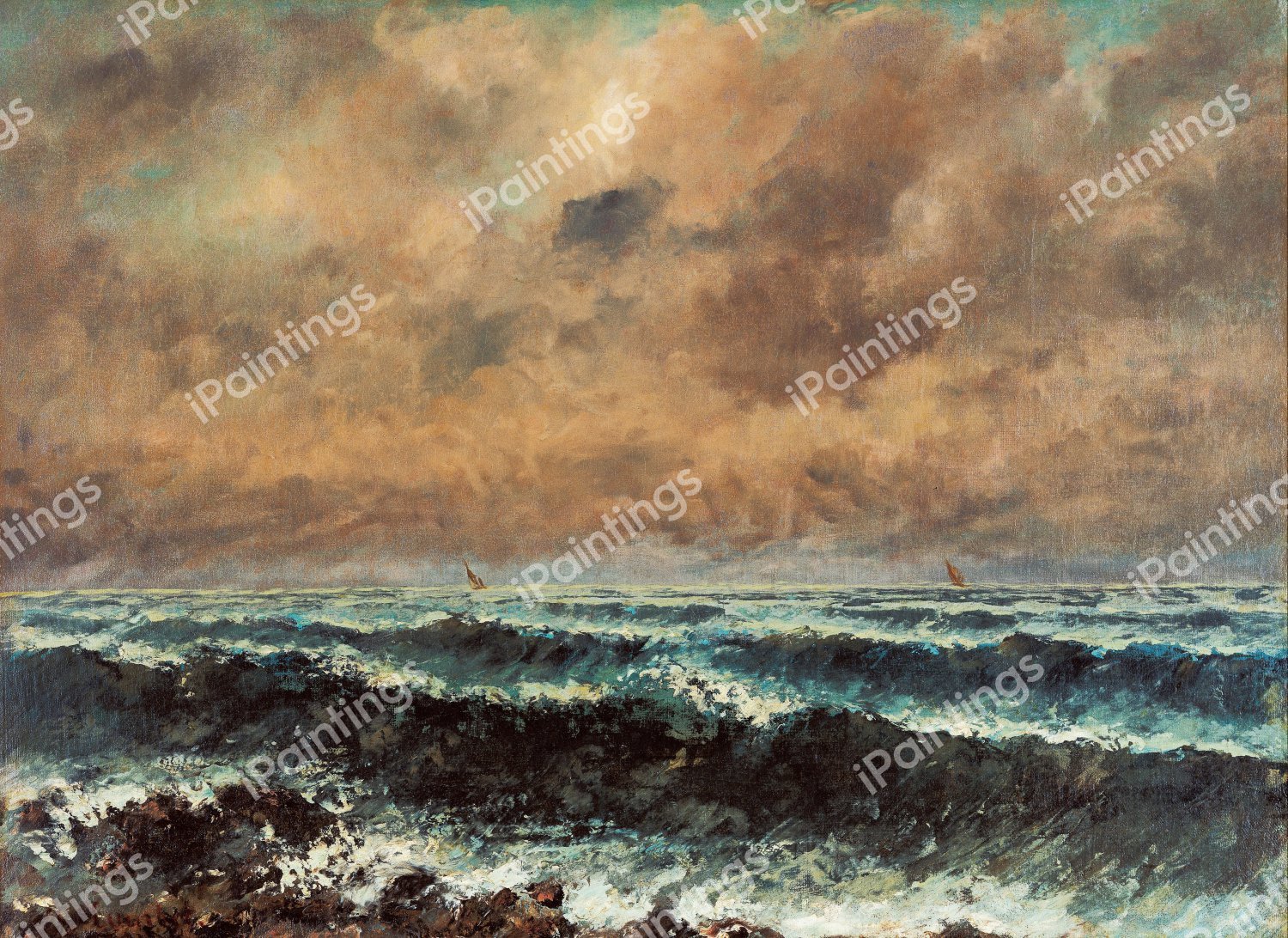 Autumn Sea. The painting by Gustave Courbet