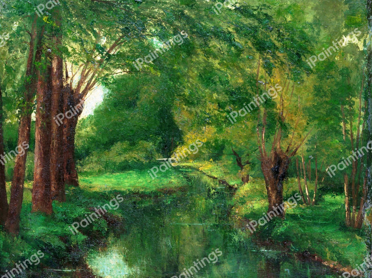 Brook in a Clearing. The painting by Gustave Courbet