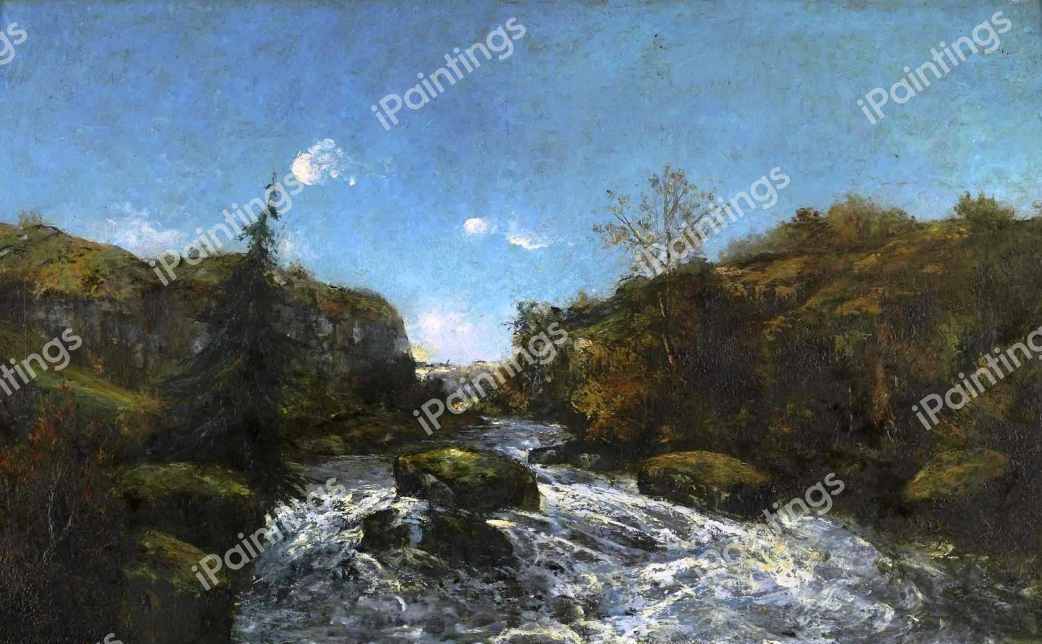 Landscape. The painting by Gustave Courbet