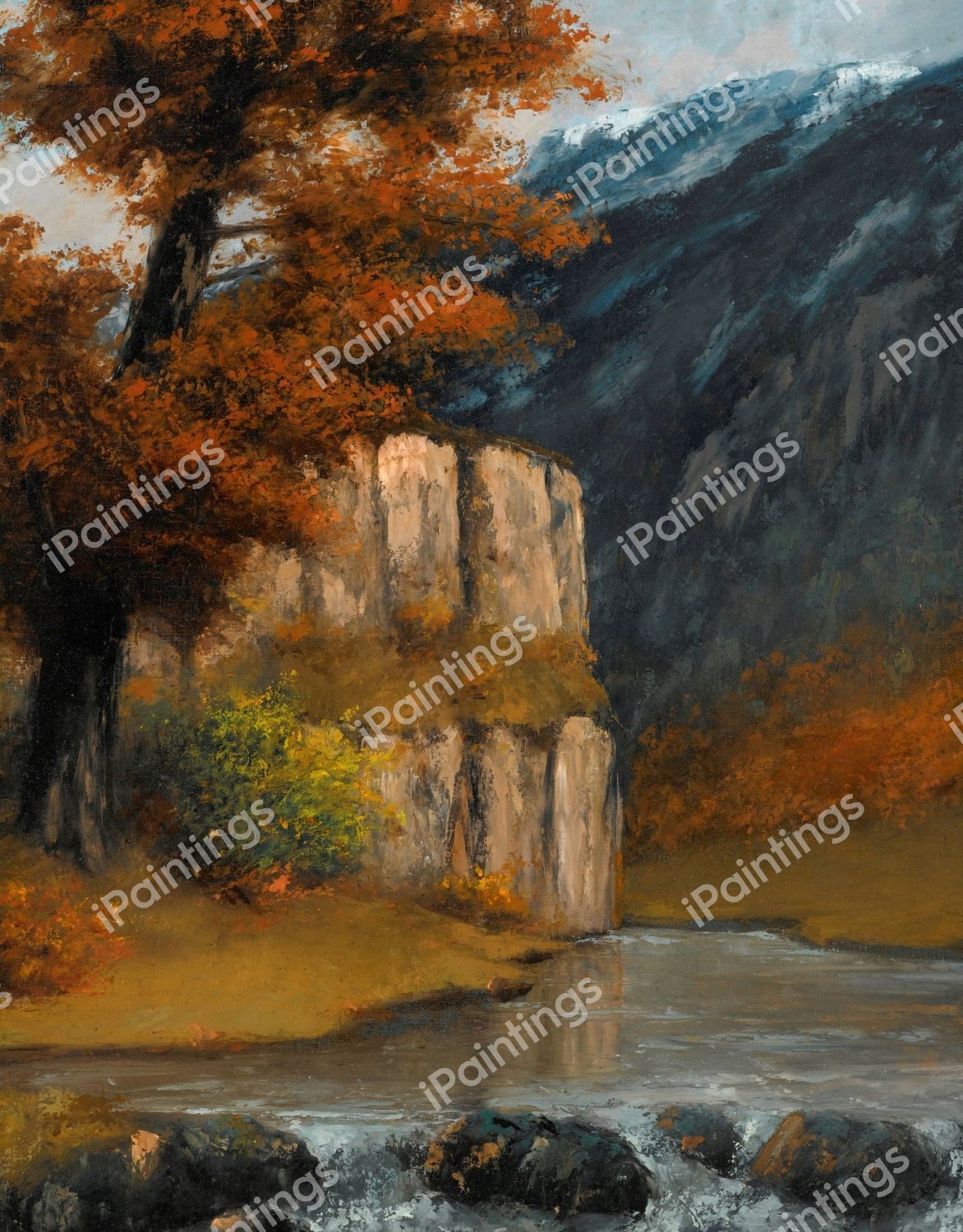 Landscape Near Ornans. The painting by Gustave Courbet