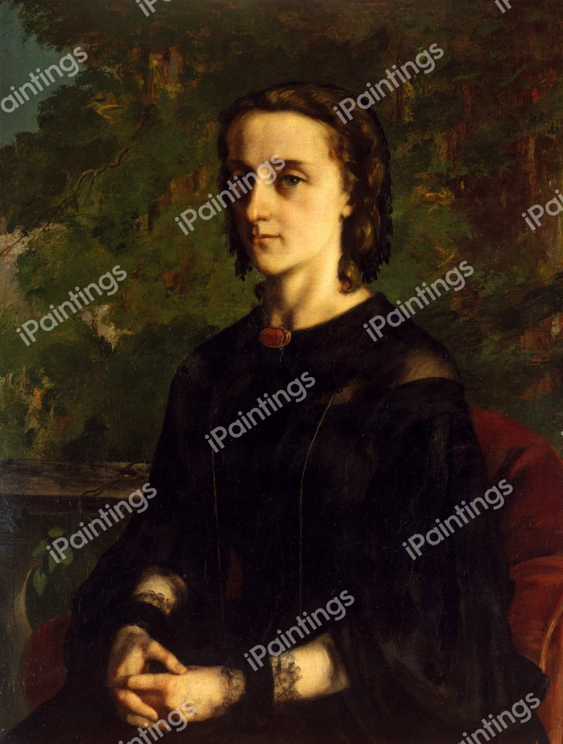 Madame de Brayer. The painting by Gustave Courbet