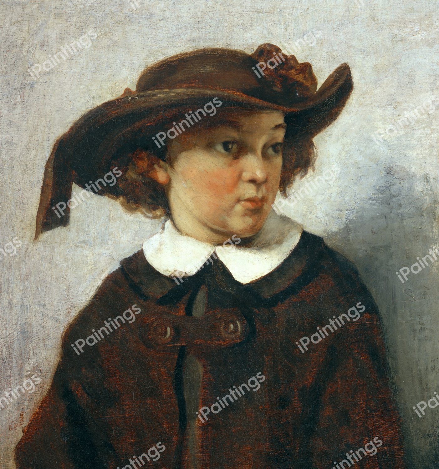 Portrait of a Young Girl. The painting by Gustave Courbet