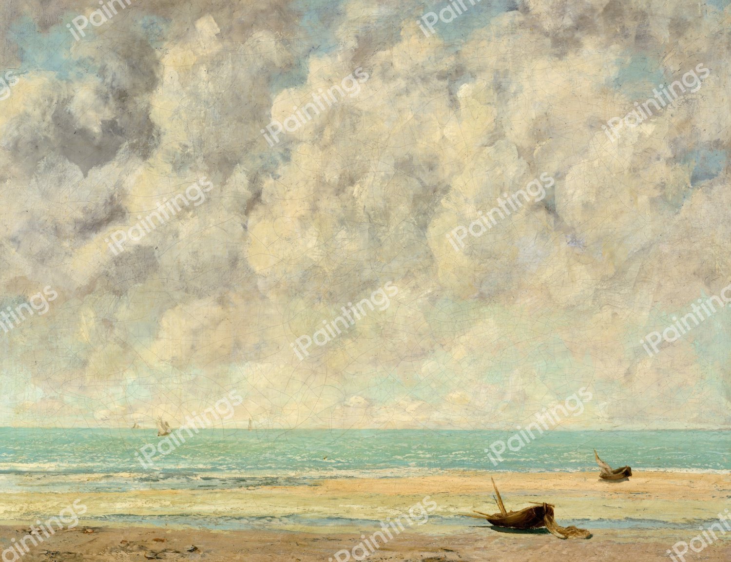 The Calm Sea. The painting by Gustave Courbet