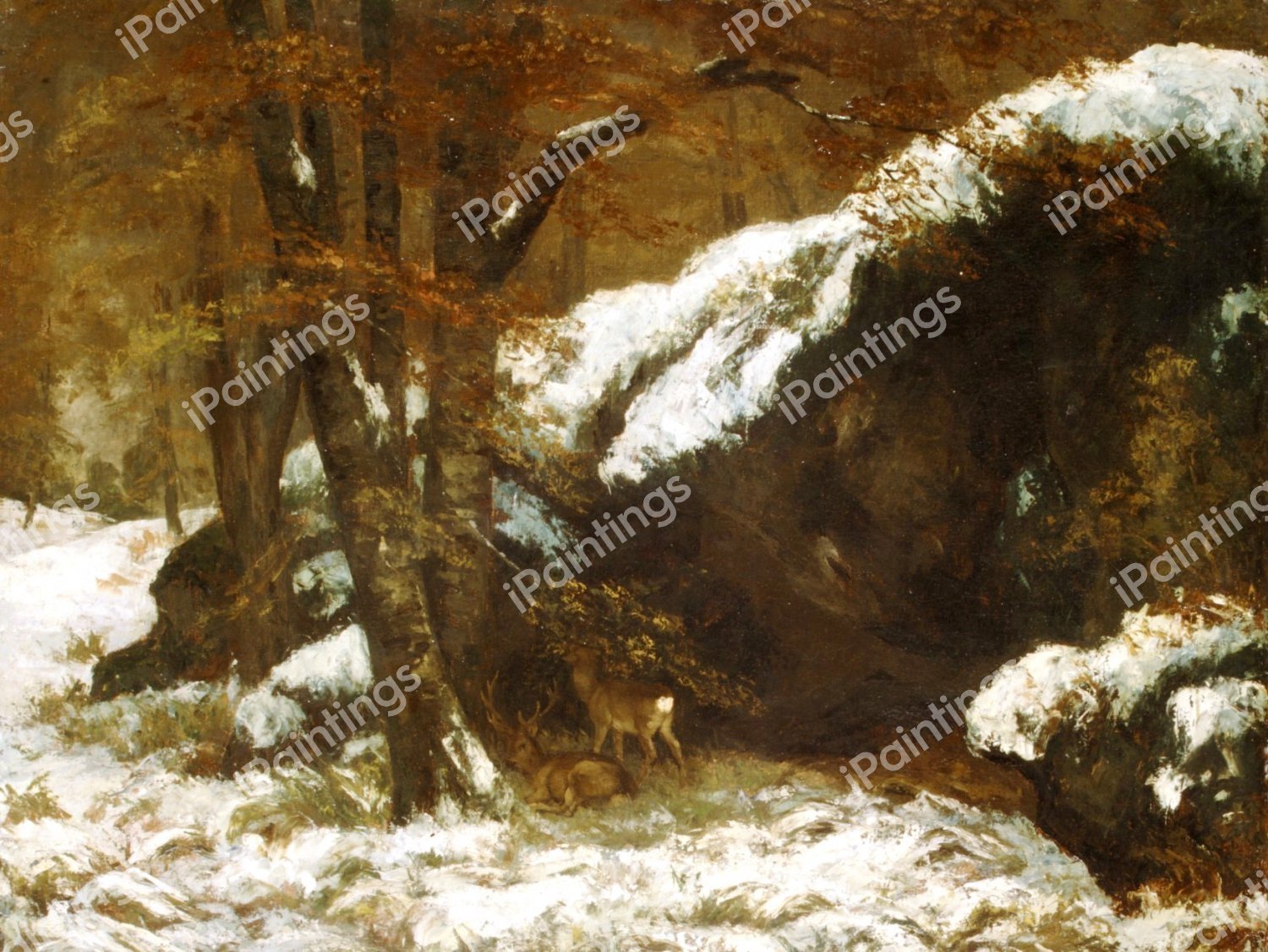 The Deer. The painting by Gustave Courbet