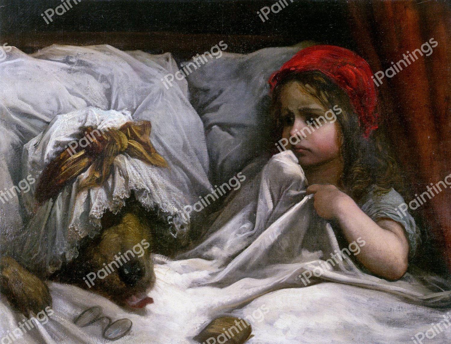 Little Red Riding Hood. The painting by Gustave Dore