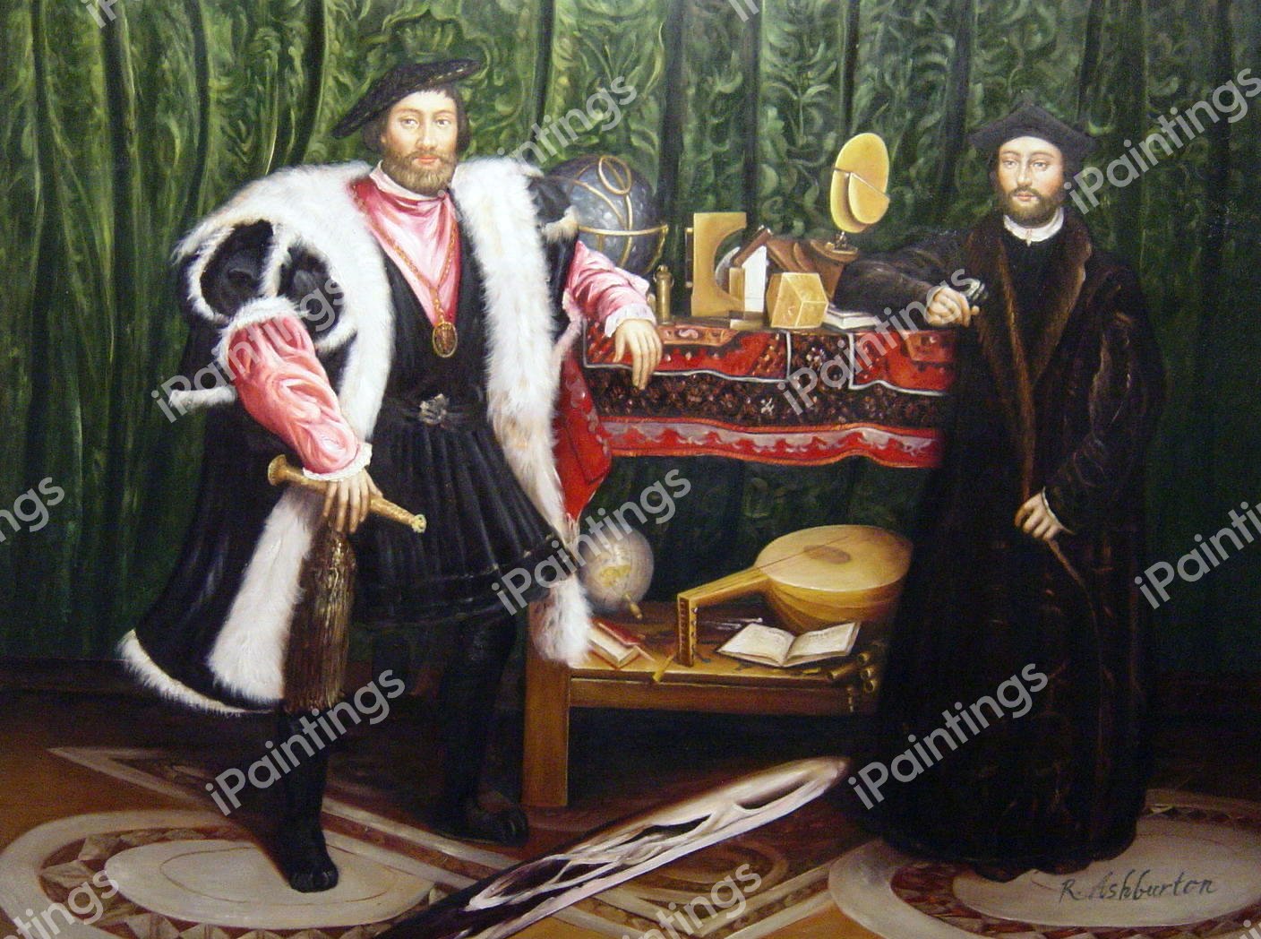 The Ambassadors. The painting by Hans-The Younger Holbein