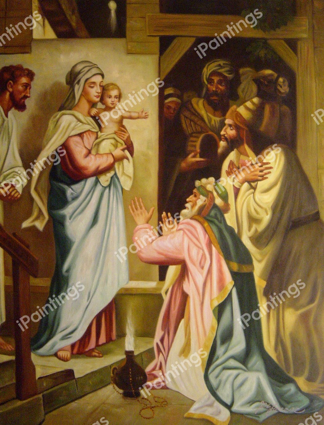 Adoration Of The Magi. The painting by Heinrich Hofmann