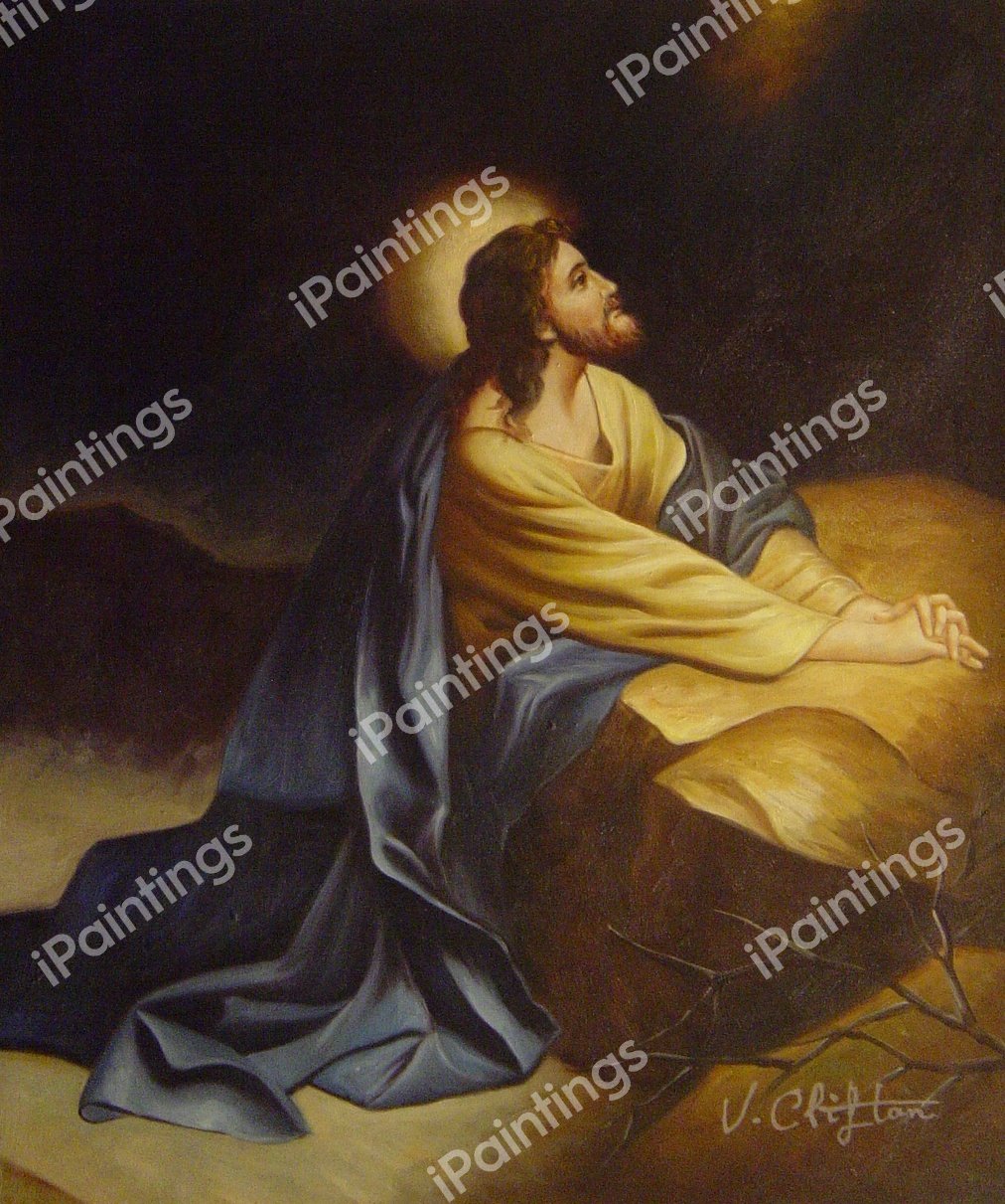 Christ In The Garden Of Gethsemane. The painting by Heinrich Hofmann