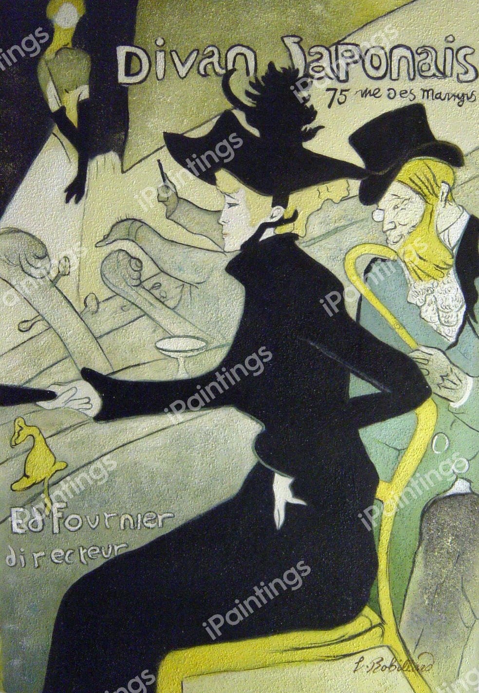 Divan Japonais. The painting by Henri De Toulouse-Lautrec