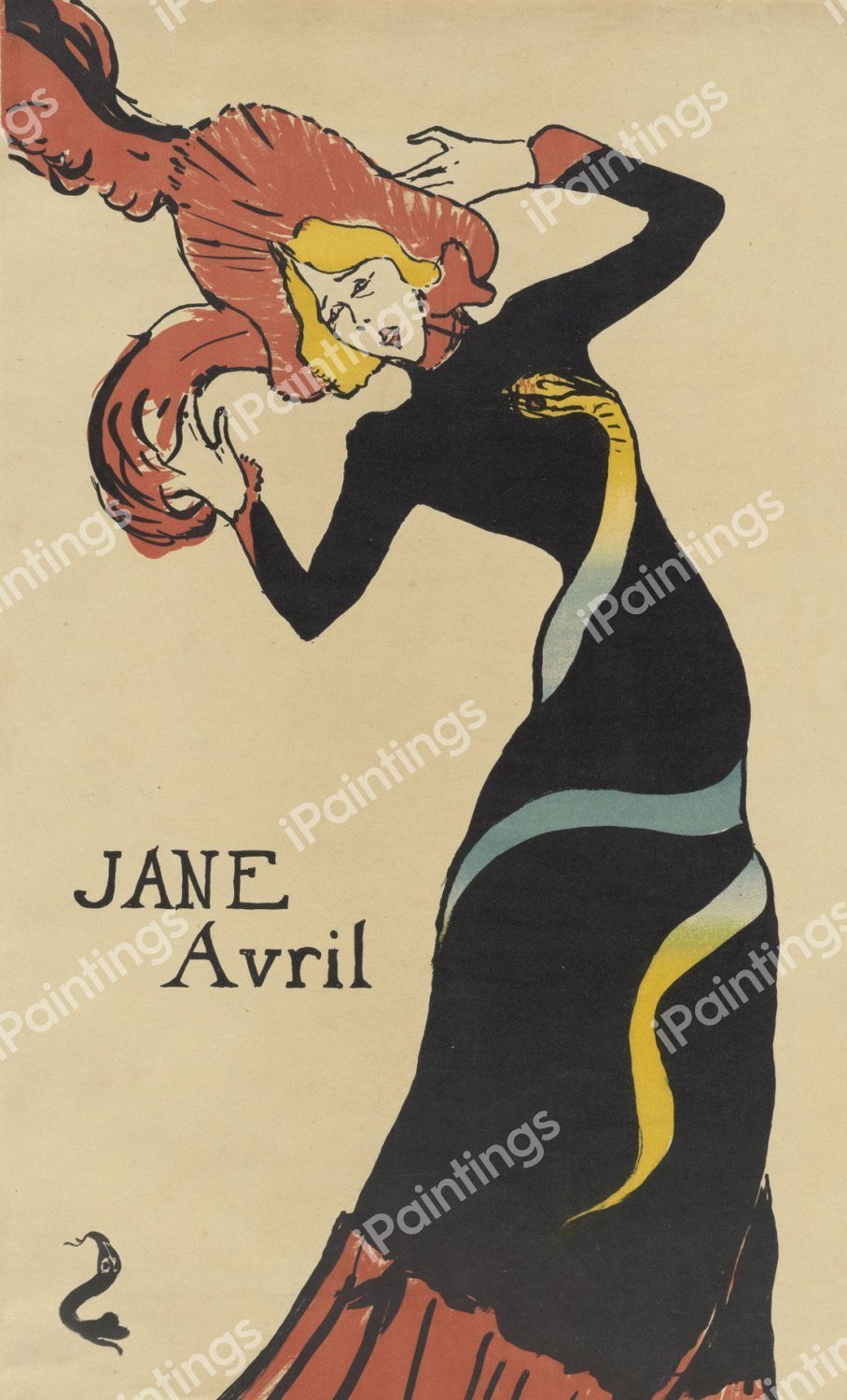 Jane Avril. The painting by Henri De Toulouse-Lautrec