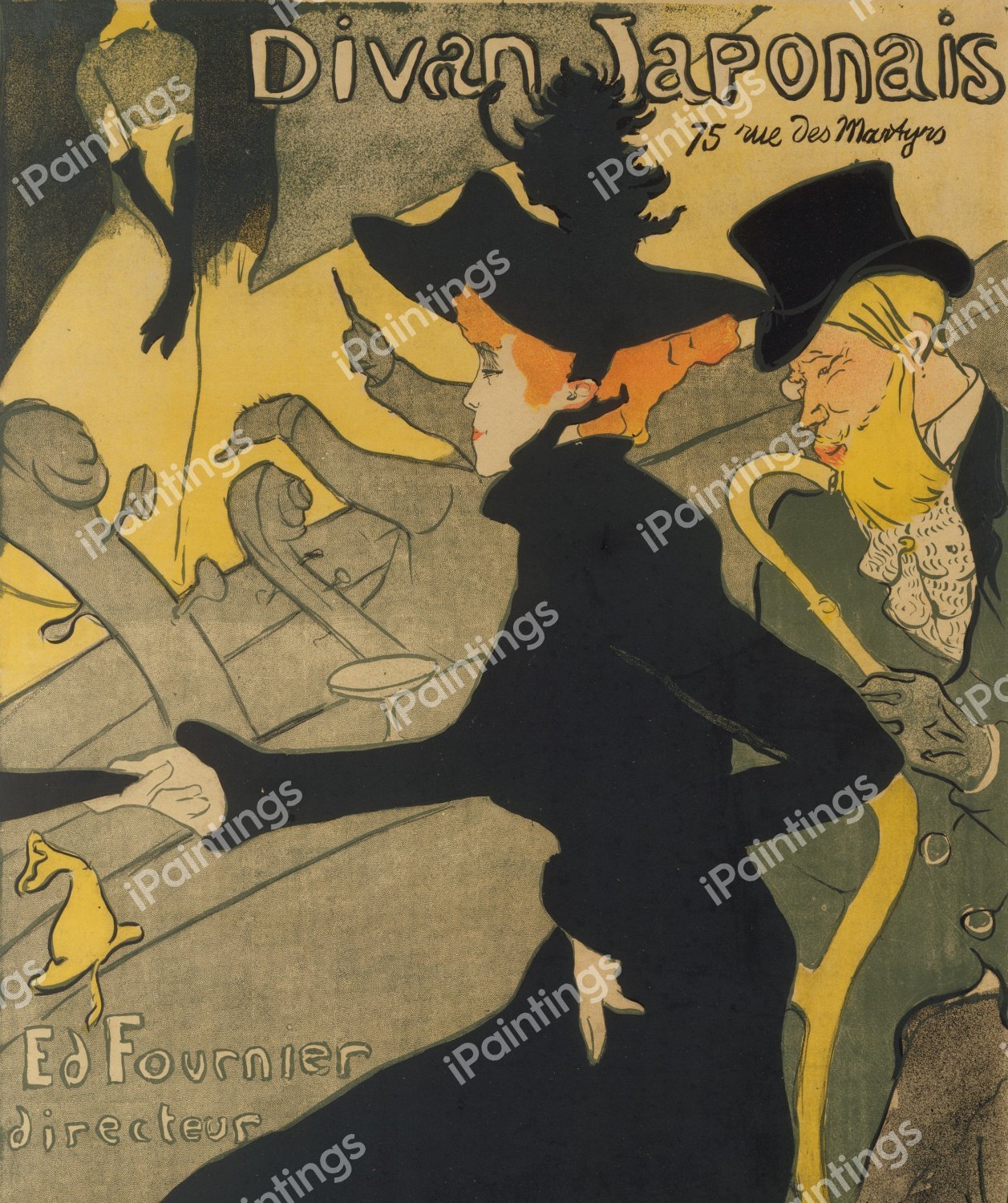 The Divan Japonais. The painting by Henri De Toulouse-Lautrec