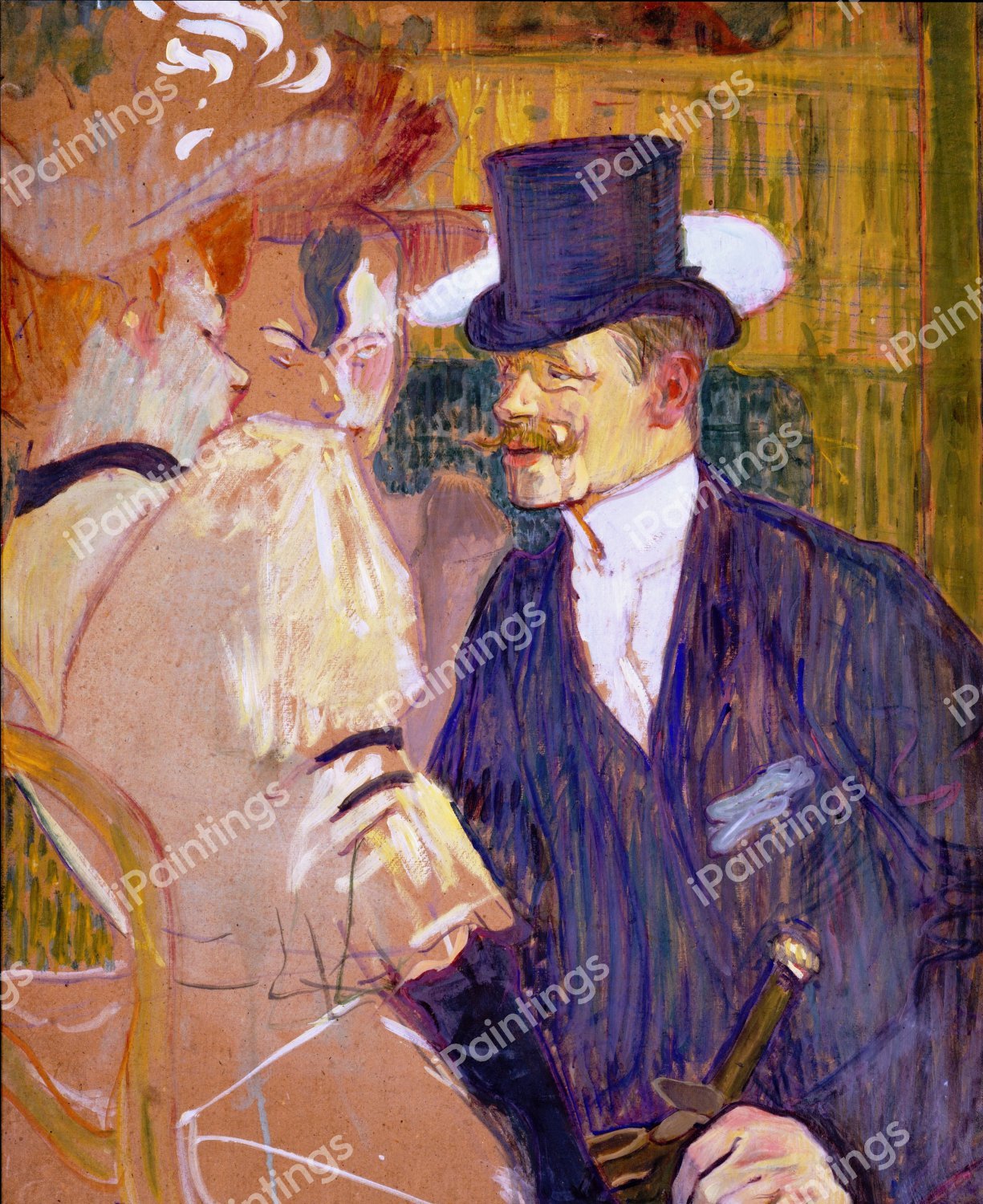 The Englishman at the Moulin Rouge. The painting by Henri De Toulouse-Lautrec