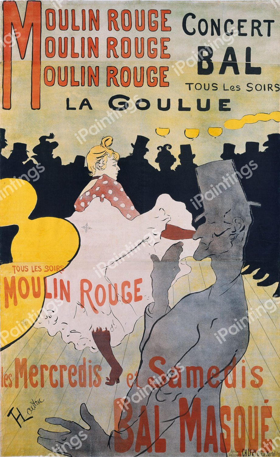 The Moulin Rouge. The painting by Henri De Toulouse-Lautrec