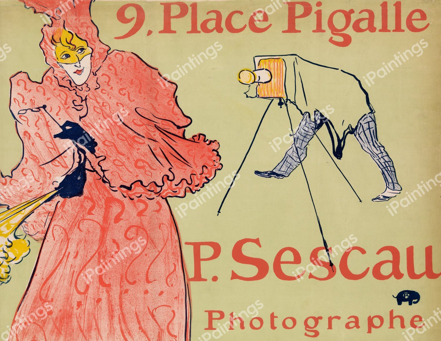 The Photographer Sescau (Le Photographe Sescau). The painting by Henri De Toulouse-Lautrec
