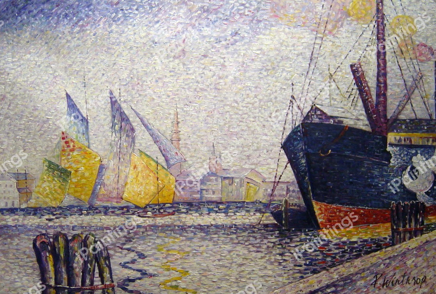 Canal de La Guidecca, Venice. The painting by Henri Edmond Cross