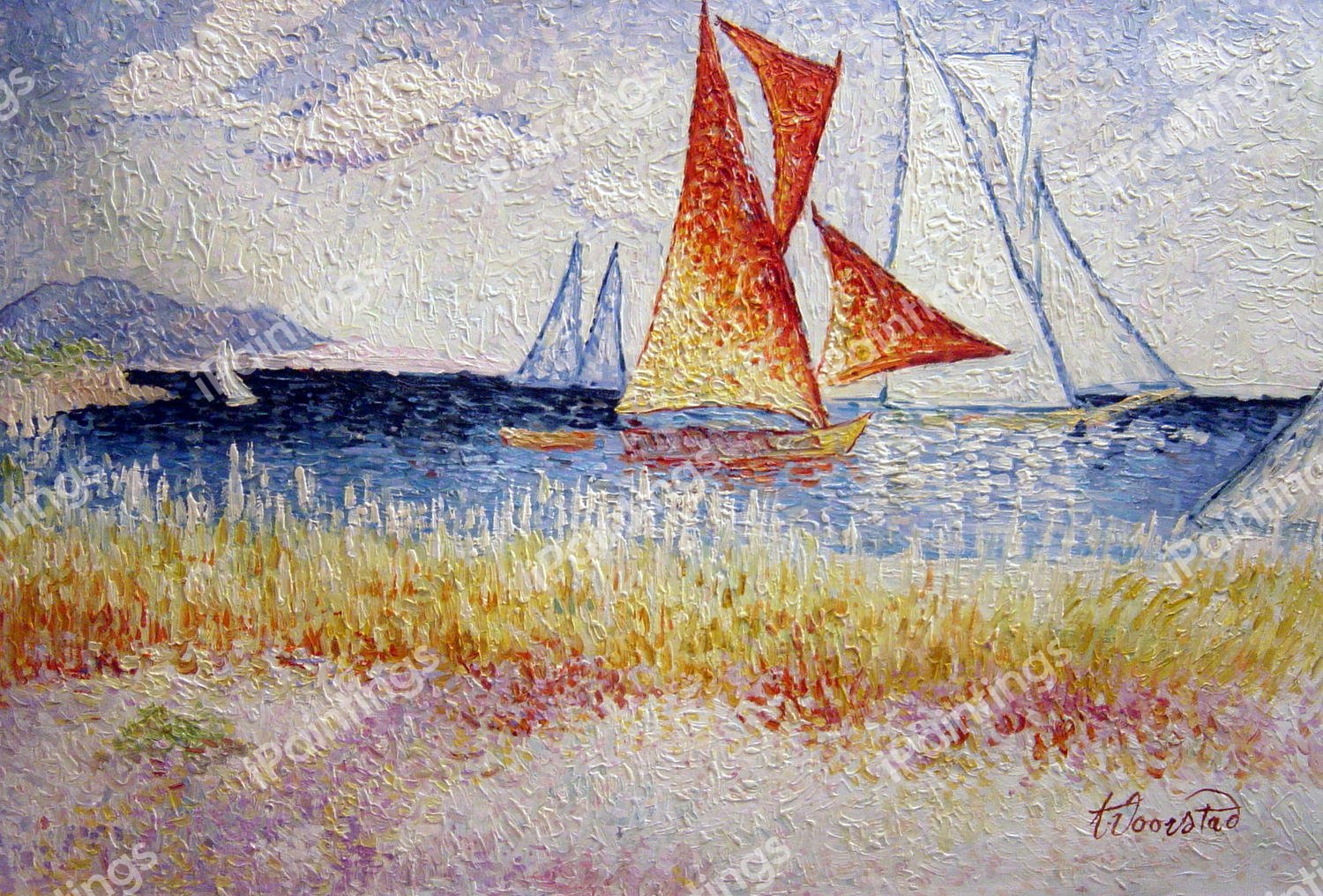 Regatta. The painting by Henri Edmond Cross