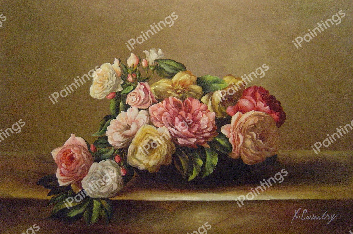 Rose Dans Une Coupe. The painting by Henri Fantin-Latour