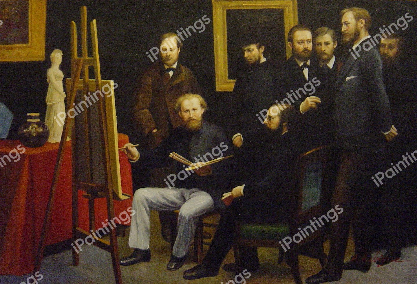 Studio On The Batignolles. The painting by Henri Fantin-Latour