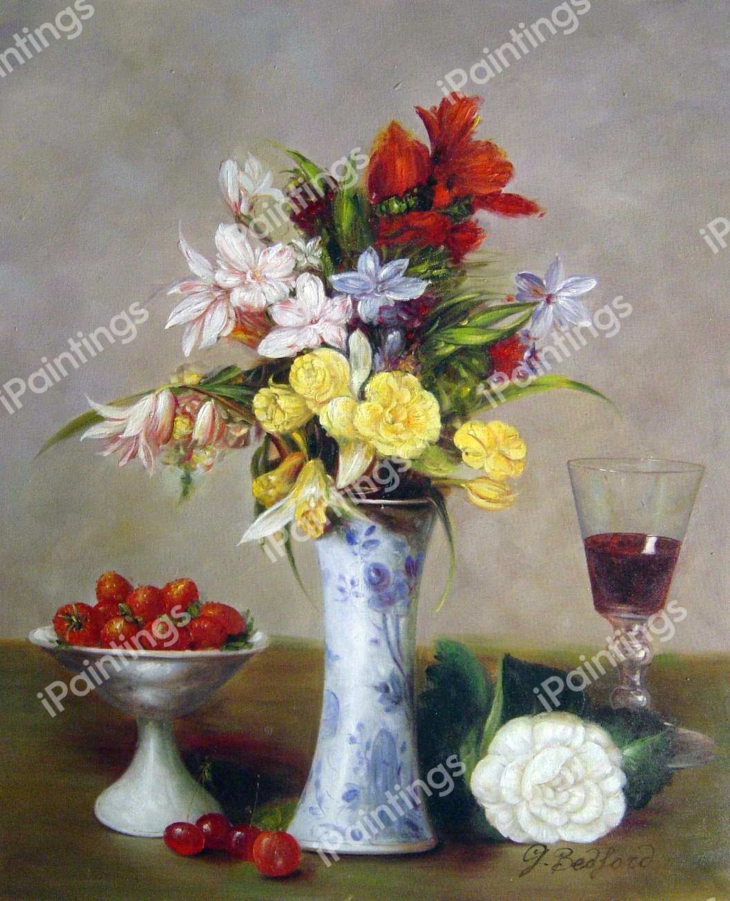 The Bethrothal Still Life. The painting by Henri Fantin-Latour