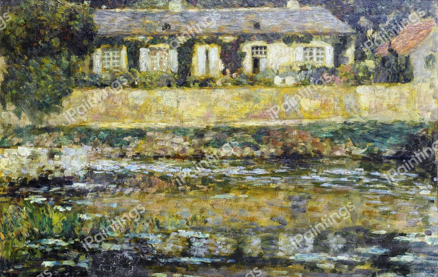 The House Near the Water, Montreuil Bellay, 1905. The painting by Henri Le Sidaner