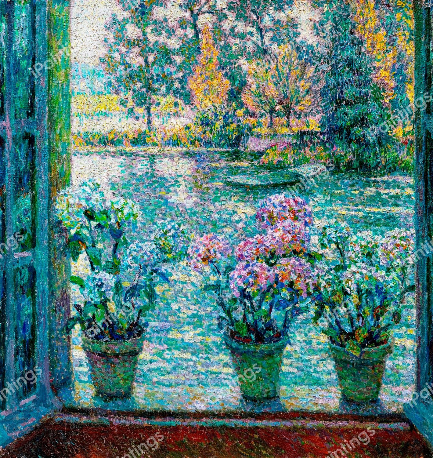 The Hydrangeas, 1918. The painting by Henri Le Sidaner