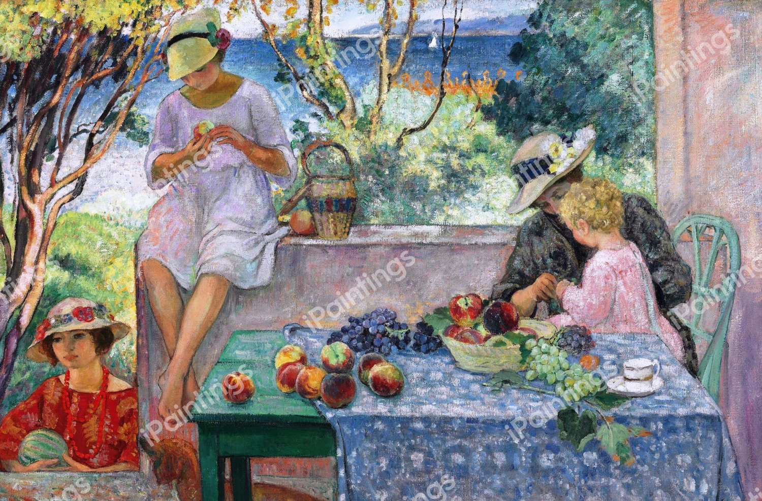 Tasting Fruits on the Terrasse at Sainte Maxime, 1914. The painting by Henri Lebasque