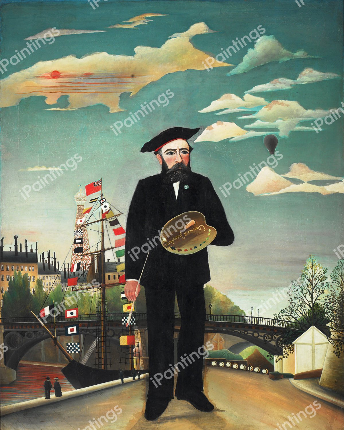 Being Myself, Landscape Portrait. The painting by Henri Rousseau
